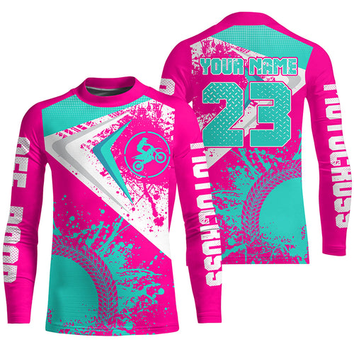 Motocross Jersey Pink Custom Dirt Bike Shirt For Kid Men Women Off-road Racing Shirt XM311