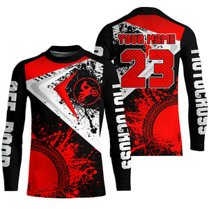 Motocross Jersey Red Black Custom Dirt Bike Shirt For Kid Men Women Off-road Racing Shirt XM311