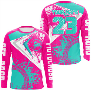 Motocross Jersey Pink Custom Dirt Bike Shirt For Kid Men Women Off-road Racing Shirt XM311