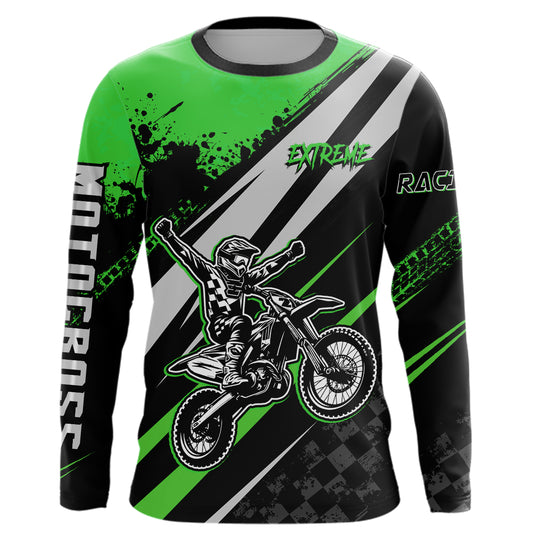 Dirt Bike MX Racing Jersey Green Upf30+ Motocross Shirt Women Kid Off-Road Shirt XM280