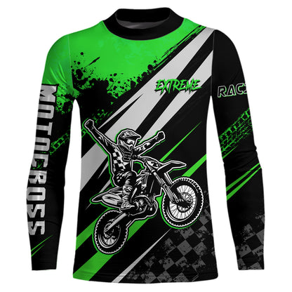 Dirt Bike MX Racing Jersey Green Upf30+ Motocross Shirt Women Kid Off-Road Shirt XM280