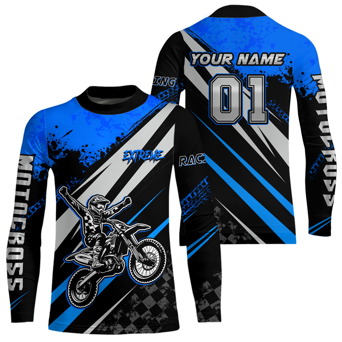 Dirt Bike MX Racing Jersey Blue Upf30+ Motocross Shirt Women Kid Off-Road Shirt XM280