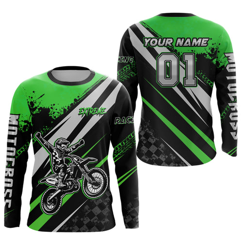 Dirt Bike MX Racing Jersey Green Upf30+ Motocross Shirt Women Kid Off-Road Shirt XM280
