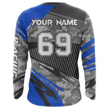 Load image into Gallery viewer, Motocross Racing Jersey Blue Upf30+ Dirt Bike Off-Road Shirt Motorcycle Kid Men Women XM282