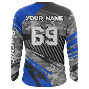 Motocross Racing Jersey Blue Upf30+ Dirt Bike Off-Road Shirt Motorcycle Kid Men Women XM282