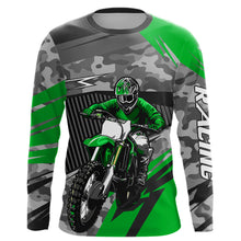 Load image into Gallery viewer, Motocross Racing Jersey Green Upf30+ Dirt Bike Off-Road Shirt Motorcycle Kid Men Women XM282