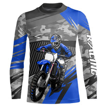 Load image into Gallery viewer, Motocross Racing Jersey Blue Upf30+ Dirt Bike Off-Road Shirt Motorcycle Kid Men Women XM282