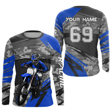 Load image into Gallery viewer, Motocross Racing Jersey Blue Upf30+ Dirt Bike Off-Road Shirt Motorcycle Kid Men Women XM282