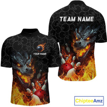 Load image into Gallery viewer, Custom Dragon Flaming Bowling Shirt for Men and Women Dragon Bowling Jersey Team MBL96