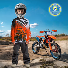 Load image into Gallery viewer, Dinosaur ATV Motocross Racing Jersey ATV Riding Shirt Orange Quad Jersey for Adult Kid MX126