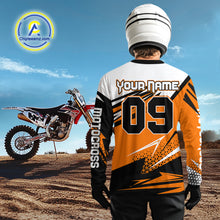 Load image into Gallery viewer, Black and Orange Motocross Jersey Custom Dirt Bike Jersey Men Kid Women Riding Jersey XM362