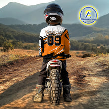 Load image into Gallery viewer, Black and Orange Motocross Jersey Custom Dirt Bike Jersey Men Kid Women Riding Jersey XM362