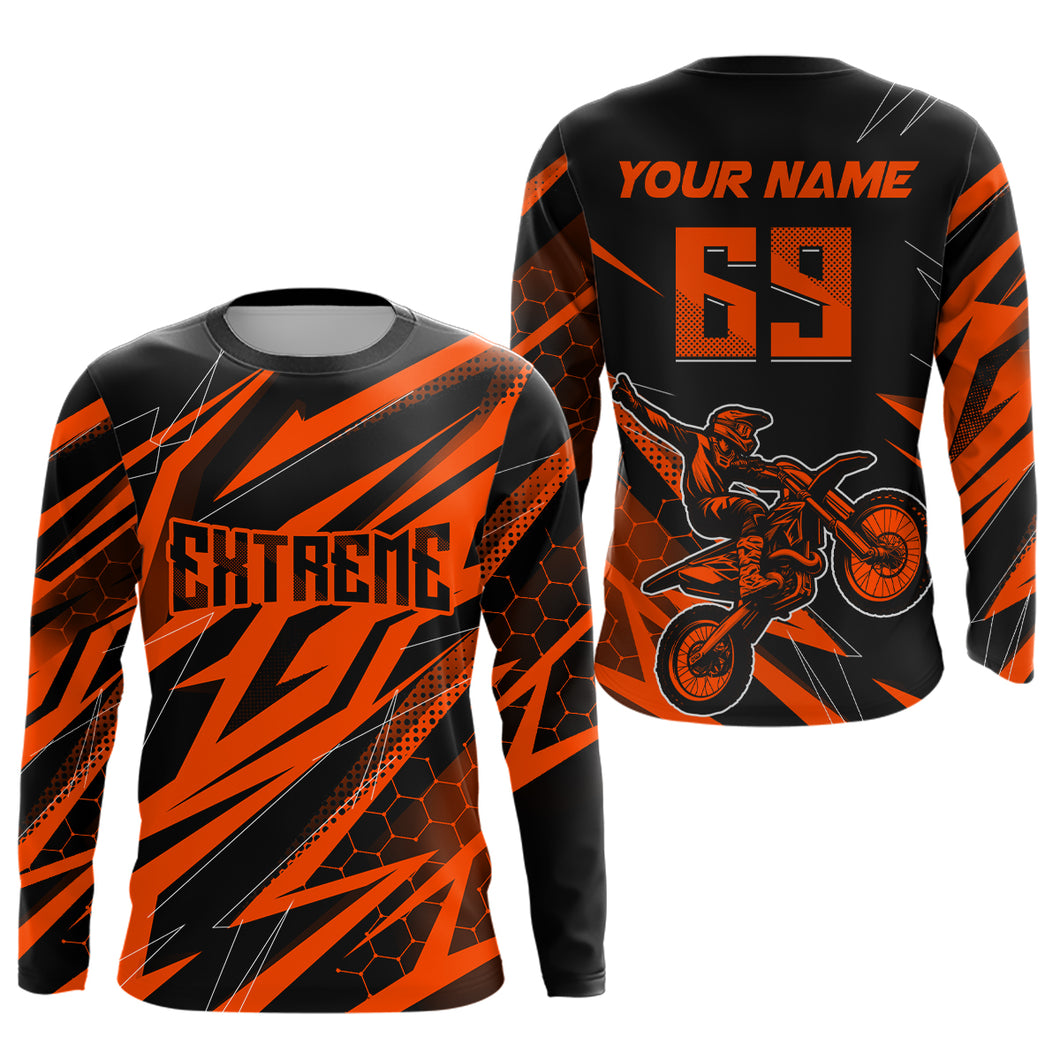 Motocross Jersey Kid Men Women Upf30+ Orange Racing Dirt Bike Shirt Off-Road Motorcycle XM286