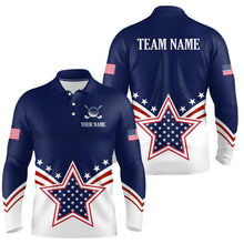 Load image into Gallery viewer, Custom Patriotic Golf Polo Shirt White and Blue Golf Shirts for Men Women Team MMG35