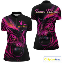 Load image into Gallery viewer, Pink Tiger Bowling Shirts for Men Women Team Bowling Polo &amp; Quarter Zip Shirts MBL150