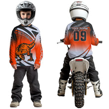 Load image into Gallery viewer, Orange Dinosaur Motocross Racing Jersey Custom Dirt Bike Shirt for Kid Women XM374