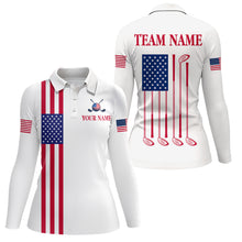 Load image into Gallery viewer, American Flag Golf Polo Shirt Custom Patriotic Golf Shirts for Men Women Team MMG46
