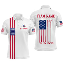 Load image into Gallery viewer, American Flag Golf Polo Shirt Custom Patriotic Golf Shirts for Men Women Team MMG46