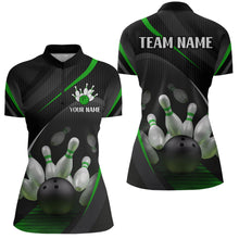 Load image into Gallery viewer, Green Bowling Shirts for Men Women Team Custom Bowling Polo &amp; Quarter Zip Shirt MBL71