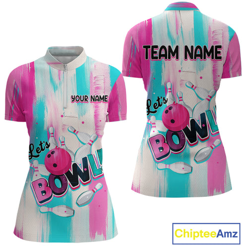 Vintage Pink Bowling Shirts for Women Men Custom Team Bowling Jerseys for Bowlers MBL115