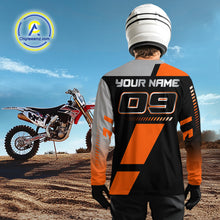 Load image into Gallery viewer, Orange Motocross Racing Jersey Custom Dirt Bike Shirt for Kid Women Men Off Road XM371