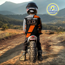 Load image into Gallery viewer, Orange Motocross Racing Jersey Custom Dirt Bike Shirt for Kid Women Men Off Road XM371