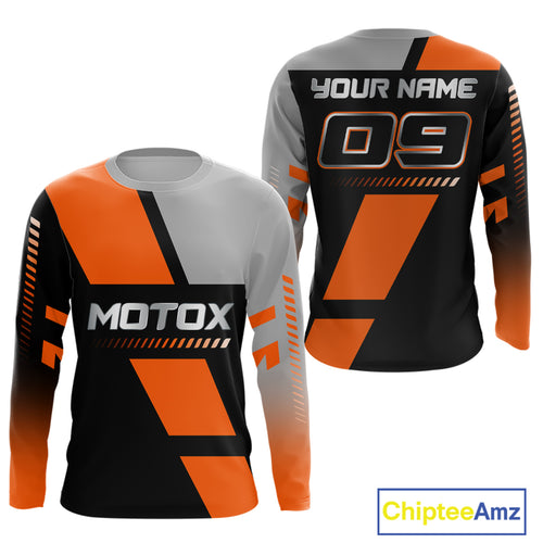 Orange Motocross Racing Jersey Custom Dirt Bike Shirt for Kid Women Men Off Road XM371
