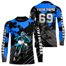 Load image into Gallery viewer, Motocross Racing Jersey Blue Upf30+ Motorcycle Dirt Bike Jersey Off-Road Shirt Men Kid Women XM298