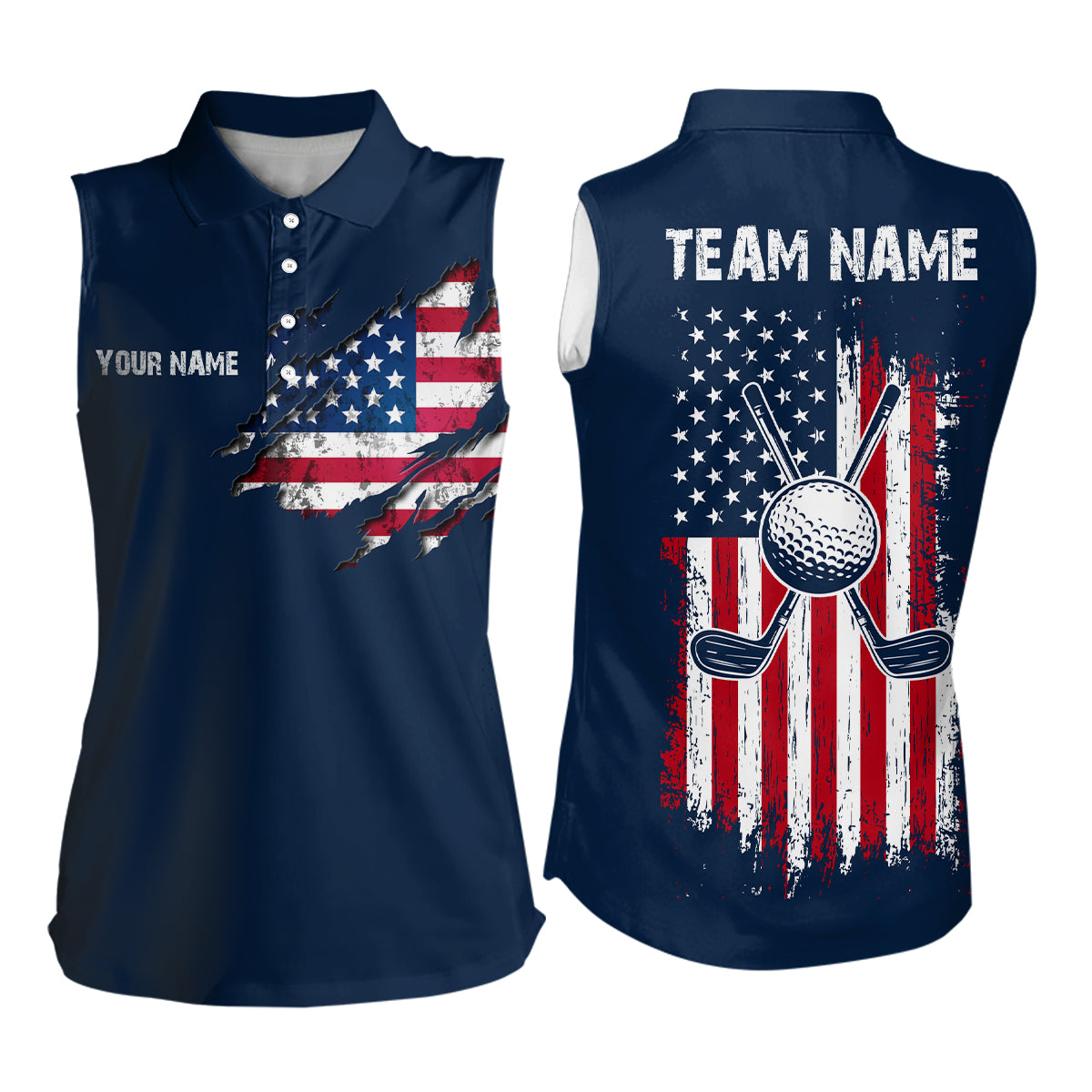 Custom American Flag Golf Polo Shirt Patriotic US Golf Polo for Men Women MMG17
