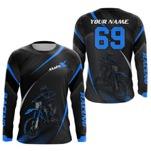 Load image into Gallery viewer, Motocross Racing Jersey Blue Dirt Bike Shirt Off-road Riding Jersey Kid Men Women XM306