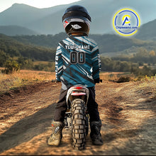 Load image into Gallery viewer, Dinosaur Motocross Jersey Custom Blue Dirt Bike Shirts for Men Kid Women Upf30+ XM351