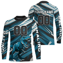 Load image into Gallery viewer, Dinosaur Motocross Jersey Custom Blue Dirt Bike Shirts for Men Kid Women Upf30+ XM351