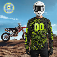 Load image into Gallery viewer, Custom Dinosaur Motocross Racing Jersey Green Dirt Bike Jersey for Men Kid Women XM387