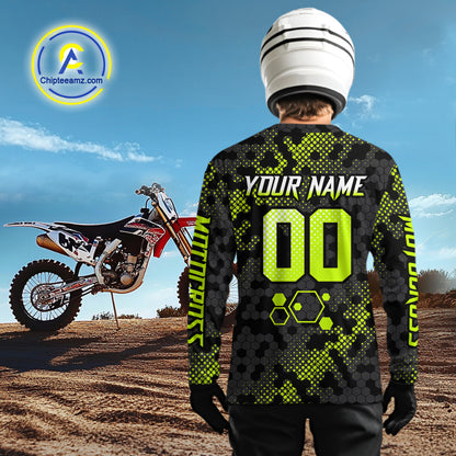 Dinosaur ATV Racing Jersey Custom Green ATV Motocross Shirt Kid Adult ATV Jersey MX133