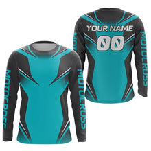 Load image into Gallery viewer, Blue Motocross Racing Jersey Custom Dirt Bike Shirt for Kid Women Men Off road Shirts XM375
