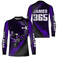 Load image into Gallery viewer, Dirt Bike Jersey Men Kid Women Upf30+ Purple Motocross Shirt Racing Off-Road Shirt XM203