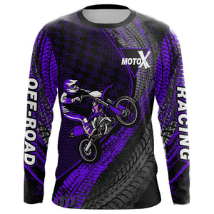 Dirt Bike Jersey Men Kid Women Upf30+ Purple Motocross Shirt Racing Off-Road Shirt XM203