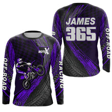 Load image into Gallery viewer, Dirt Bike Jersey Men Kid Women Upf30+ Purple Motocross Shirt Racing Off-Road Shirt XM203