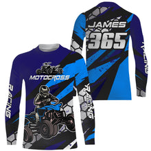 Load image into Gallery viewer, ATV Motocross Racing Jersey Kid Men Blue Quad Bike Shirt Upf30+ ATV Motorcycle Shirt MX75