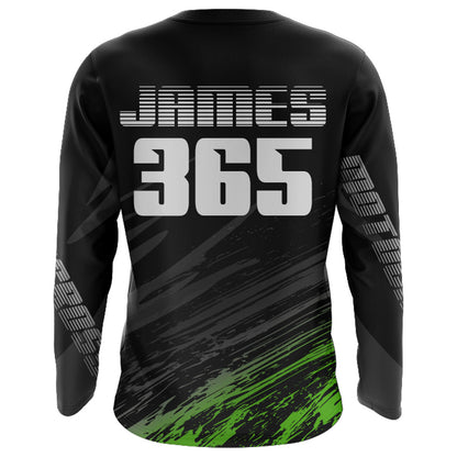Motocross Racing Jersey Green Black UPF30+ Youth Dirt Bike Shirt Men Kid Off-road Shirt XM181
