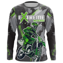 Load image into Gallery viewer, Motocross Racing Jersey Grey Green UPF30+ Dirt Bike Off-Road Shirt Men Kid Motorcycle XM182