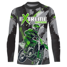 Load image into Gallery viewer, Motocross Racing Jersey Grey Green UPF30+ Dirt Bike Off-Road Shirt Men Kid Motorcycle XM182