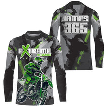 Load image into Gallery viewer, Motocross Racing Jersey Grey Green UPF30+ Dirt Bike Off-Road Shirt Men Kid Motorcycle XM182