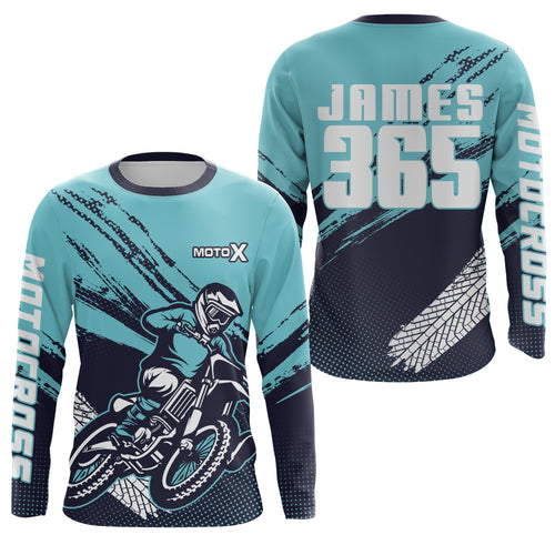 Motocross Racing Jersey Blue Upf30+ Dirt Bike Shirt Men Kid Women Motorcycle Jersey XM252