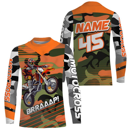 Camo Motocross Racing Jersey UPF30+ Youth Dirt Bike Shirt Kid Women Men Off-road Jersey XM132