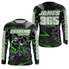 Load image into Gallery viewer, Green Motocross Racing Jersey UPF30+ Dirt Bike Shirt Kids Women Men Extreme Off-road Jersey XM134