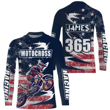 Load image into Gallery viewer, Motocross Jersey UPF30+ American Flag Dirt Bike Racing Adult&amp;Kid Off-Road Motorcycle Shirt| XM67