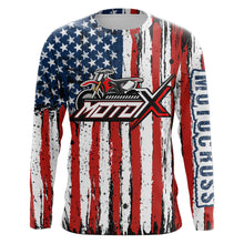 Load image into Gallery viewer, Motocross American Flag Racing Jersey UPF30+ Dirt Bike Shirt Youth Men Women Kid Motox Motorcycle XM72