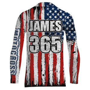 Motocross American Flag Racing Jersey UPF30+ Dirt Bike Shirt Youth Men Women Kid Motox Motorcycle XM72