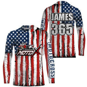 Motocross American Flag Racing Jersey UPF30+ Dirt Bike Shirt Youth Men Women Kid Motox Motorcycle XM72